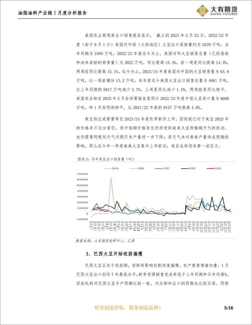 《油脂油料产业链月度分析报告：供应端天气主导，需求端尚待发力-20230228-大有期货-17页》 - 第7页预览图