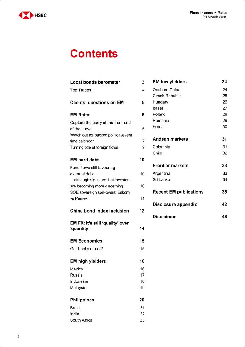 《汇丰银行-新兴市场-宏观策略-新兴市场利率：持有当日固定收益率-2019.3.28-47页》 - 第3页预览图