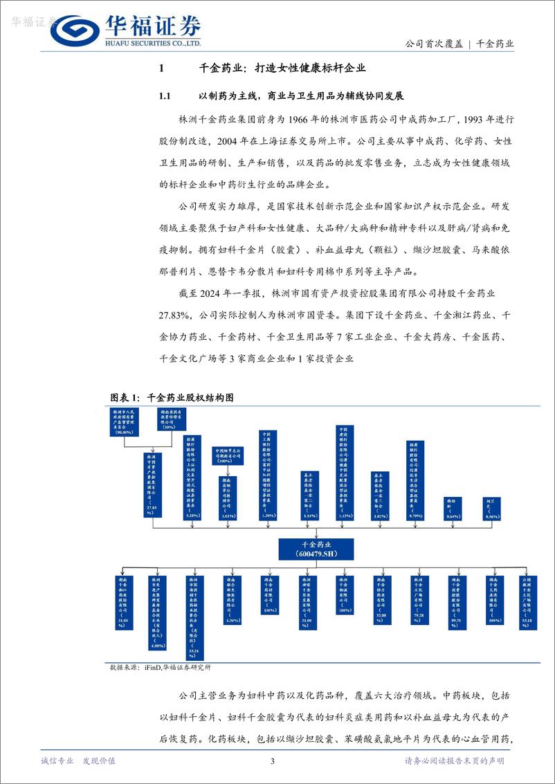 《千金药业-600479.SH-战略规划纲要出台，打造女性健康领域标杆企业-20240525-华福证券-15页》 - 第3页预览图