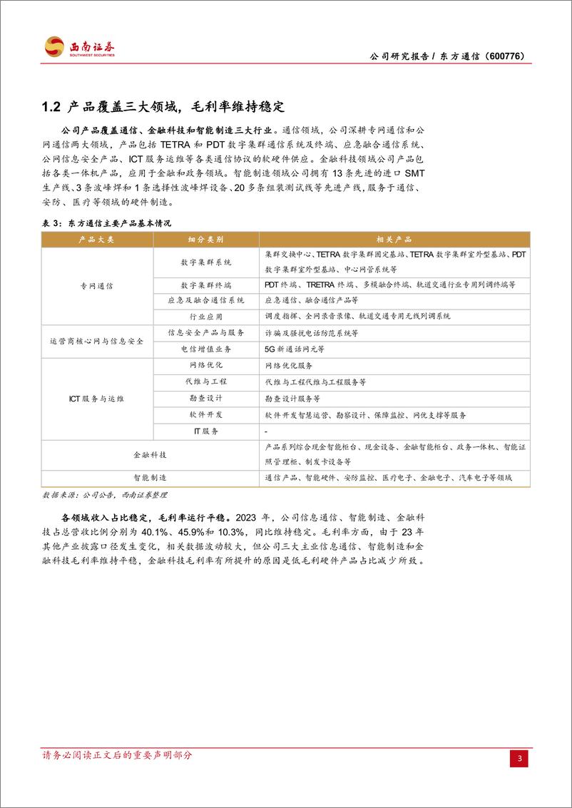 《东方通信(600776)中电科旗下通信老兵，三大产业释放价值-240812-西南证券-23页》 - 第7页预览图