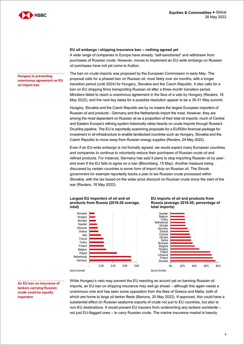 《HSBC-全球石油行业-石油市场：已到达极限-2022.5.26-22页》 - 第6页预览图