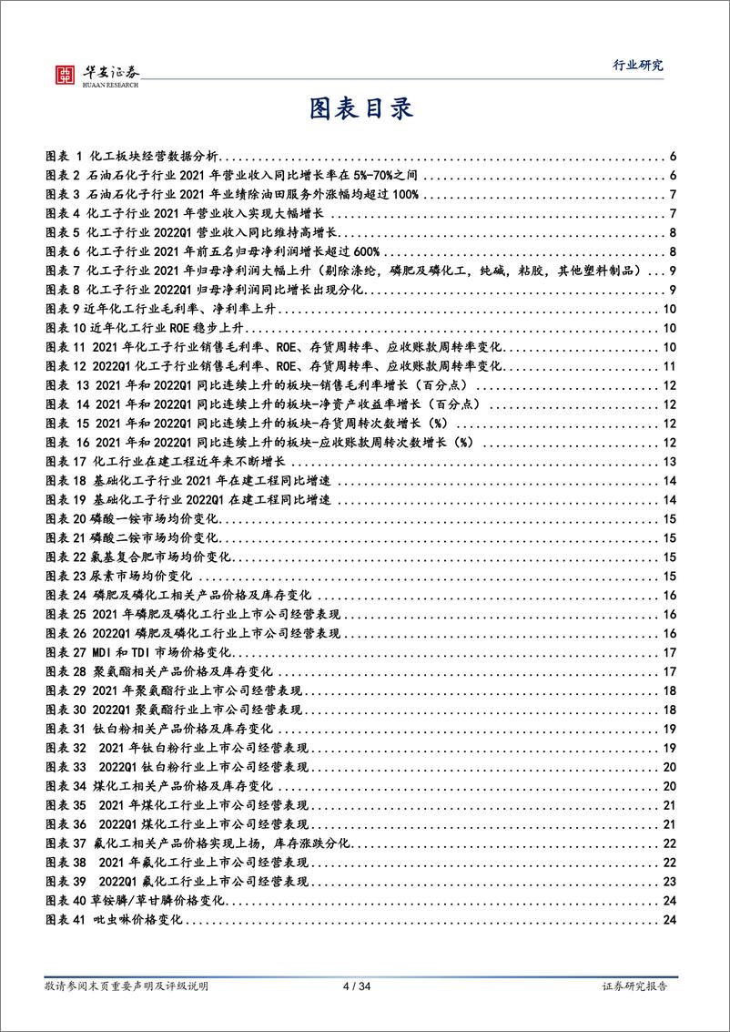 《基础化工行业专题：2021年年报及2022年一季报解读，化工品高景气度延续，新一轮资本开支开启-20220507-华安证券-34页》 - 第5页预览图