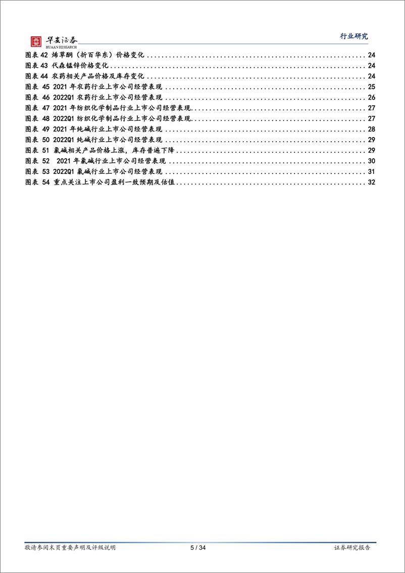 《基础化工行业专题：2021年年报及2022年一季报解读，化工品高景气度延续，新一轮资本开支开启-20220507-华安证券-34页》 - 第6页预览图