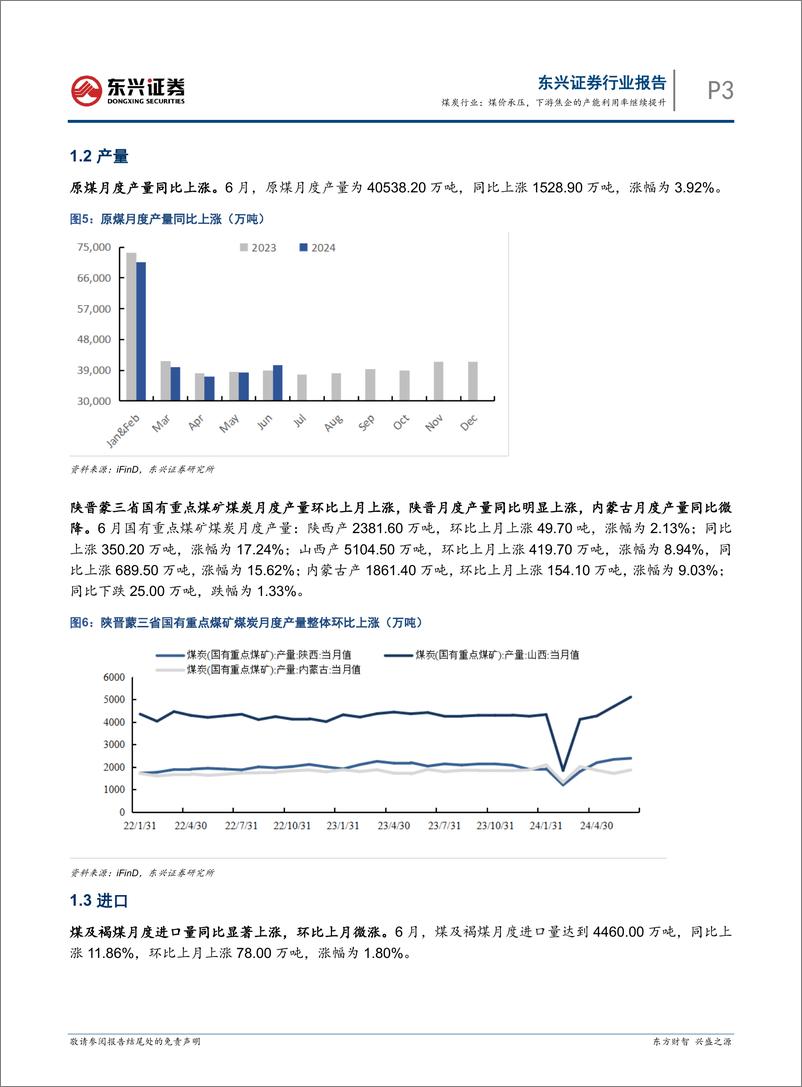 《煤炭行业报告：煤价承压，下游焦企的产能利用率继续提升-240801-东兴证券-13页》 - 第3页预览图