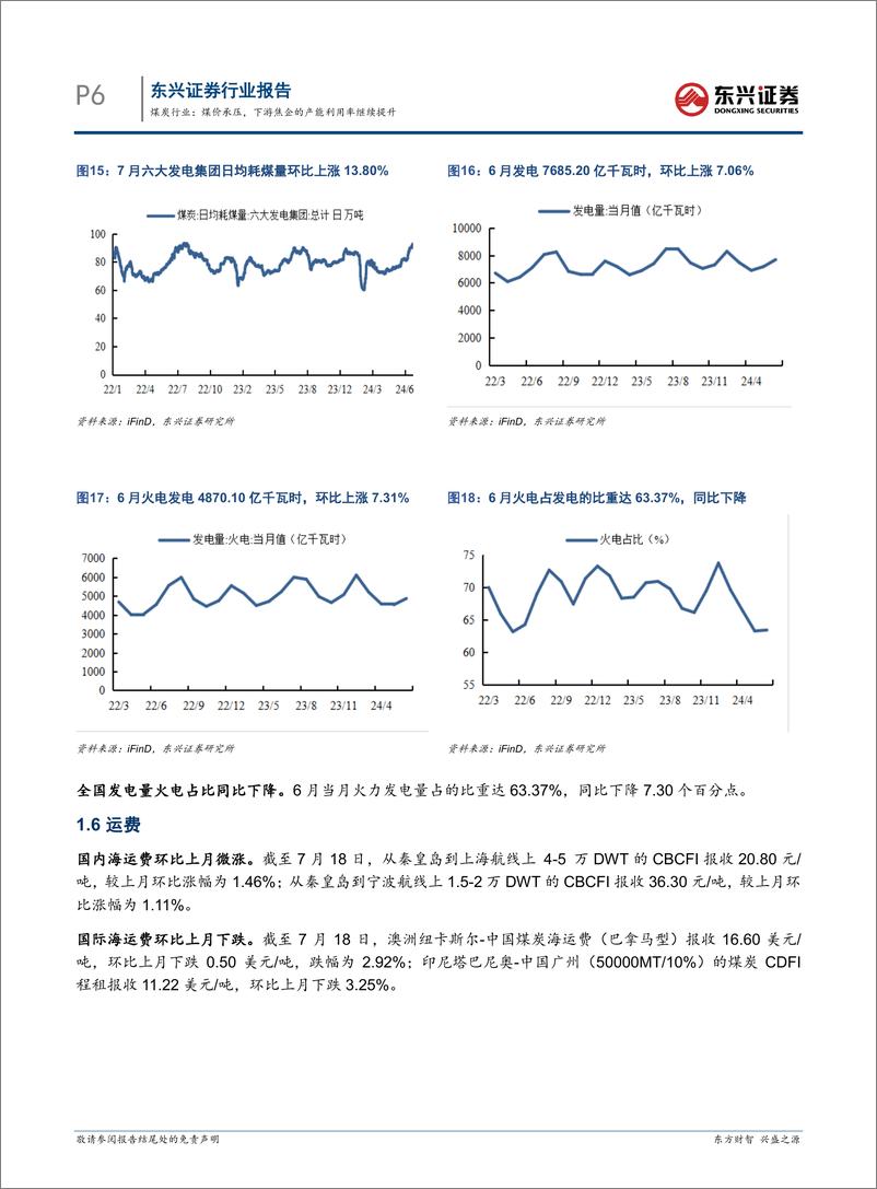 《煤炭行业报告：煤价承压，下游焦企的产能利用率继续提升-240801-东兴证券-13页》 - 第6页预览图