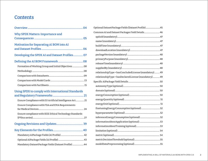 《2024年人工智能和数据集物料清单综合创建指南报告-使用 SPDX 3.0实施AI物料清单_AI B》 - 第2页预览图