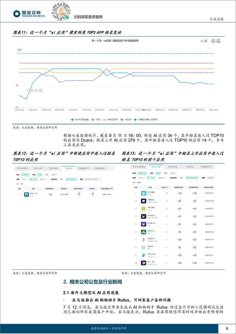 《信息技术产业行业月报：AI已为海外云厂商贡献业绩，看好技术发展带来的产业机会-240811-国金证券-17页》 - 第8页预览图