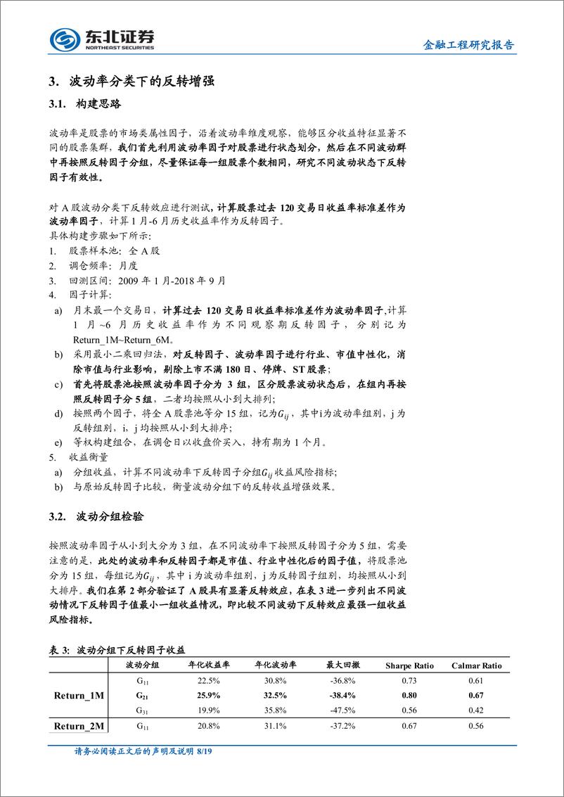 《东北证2018111东北证券市场波动风险研究：波动分类下A股反转效应增强》 - 第8页预览图