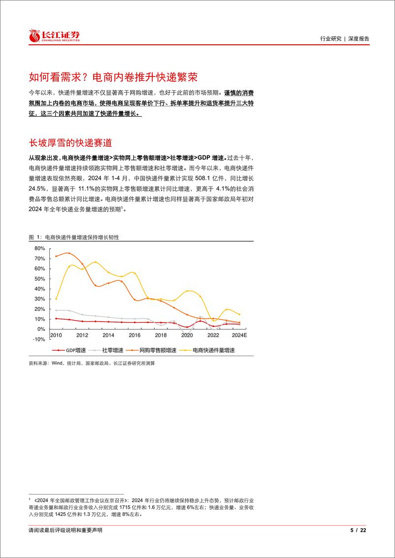 《航空货运与物流行业：四问四答快递行业，从出清走向成熟，从成长进阶价值-240526-长江证券-22页》 - 第5页预览图