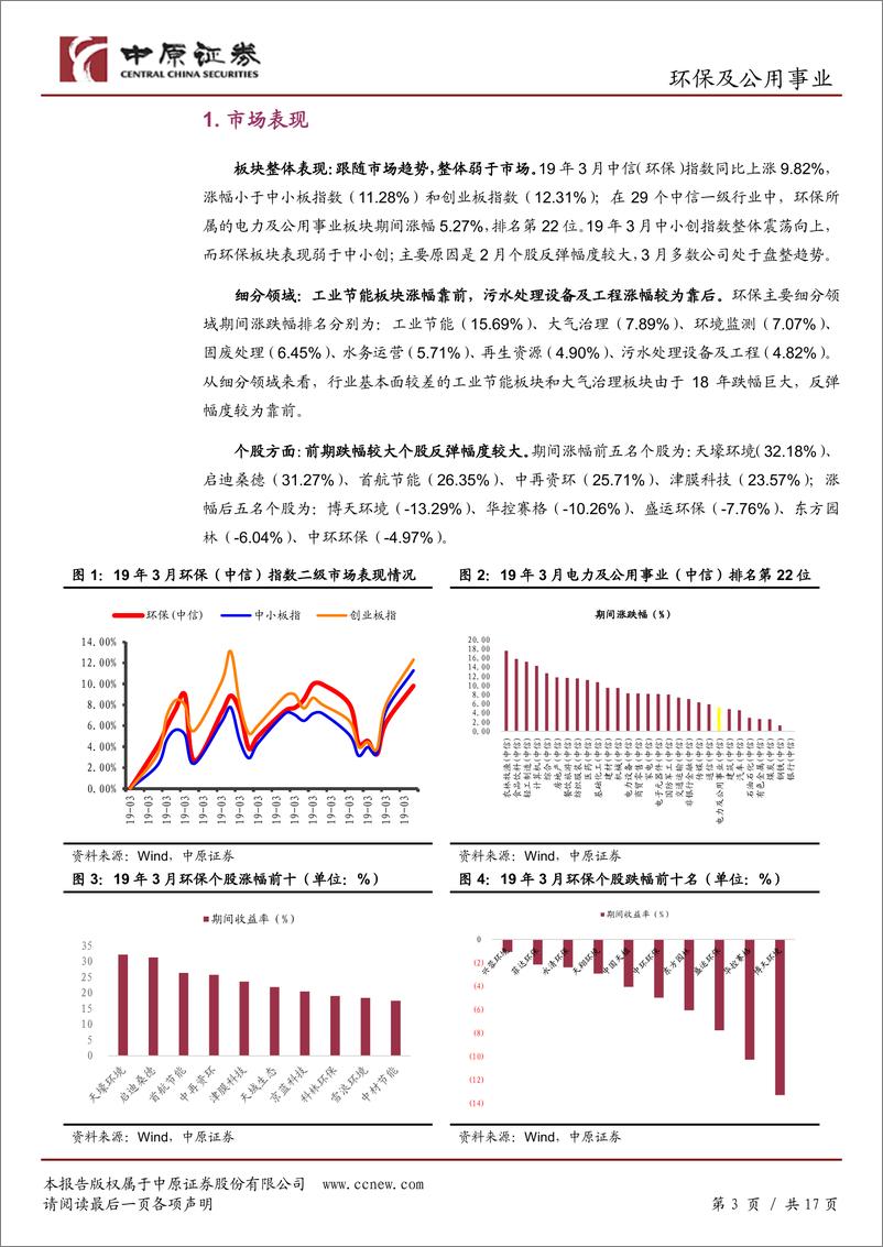 《环保及公用事业行业月报：区域大气治理政策支持力度不减，关注固废处理项目落地进度-20190419-中原证券-17页》 - 第4页预览图