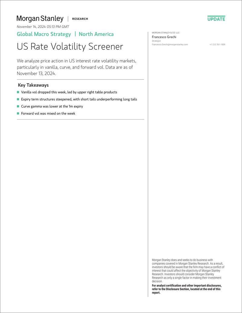 《Morgan Stanley Fixed-Global Macro Strategy US Rate Volatility Screener-111603632》 - 第1页预览图