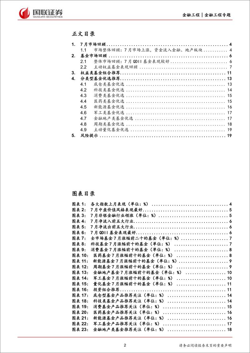 《8月基金组合月报：市场上涨，关注政策受益方向-20230818-国联证券-20页》 - 第3页预览图