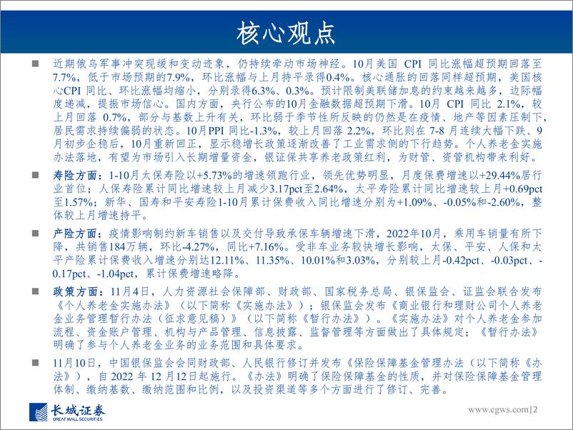 《非银行金融行业图说2022年10月上市险企保费数据及投资建议：投资端边际改善，“开门红”有望助力寿险提速-20221117-长城证券-27页》 - 第3页预览图