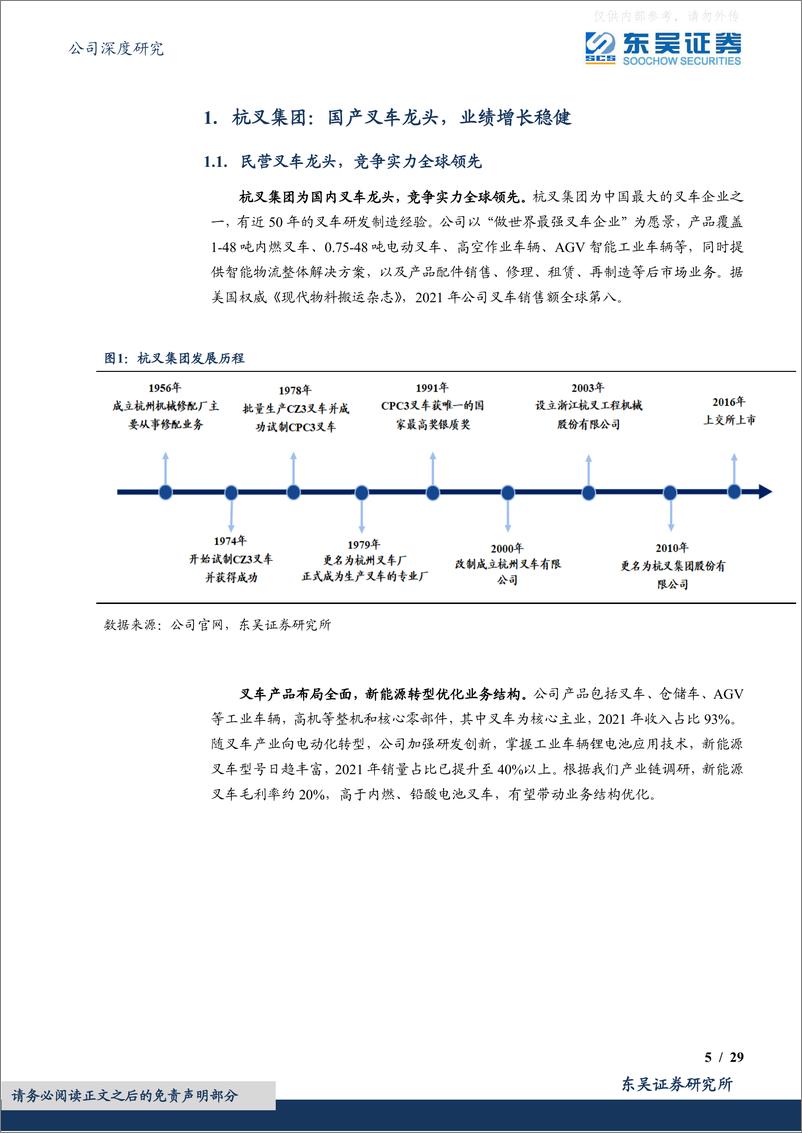 《东吴证券-杭叉集团(603298)景气复苏、锂电化与全球化共振，看好国产叉车龙头成长性-230329》 - 第5页预览图