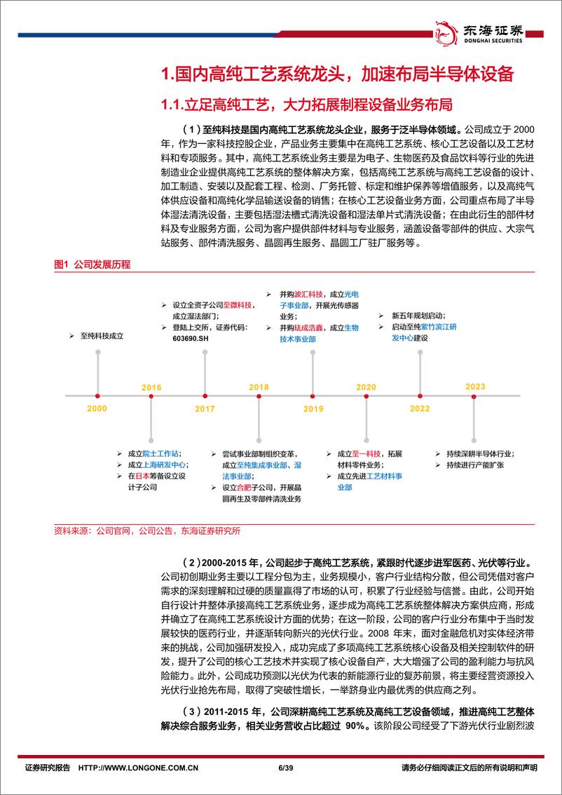 《至纯科技(603690)公司深度报告：深耕高纯工艺系统，蓄力开拓湿法设备业务-240925-东海证券-39页》 - 第6页预览图