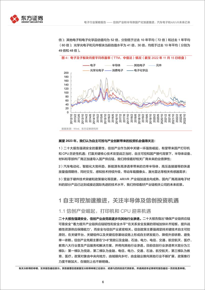 《电子行业2023年度投资策略：信创产业和半导体国产化加速推进，汽车电子和ARVR未来已来-20221122-东方证券-34页》 - 第7页预览图