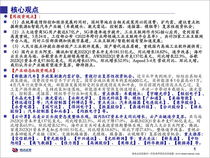 《通信·产业追踪（57）：智能汽车、智能制造再获政策力挺，国内外云巨头资本开支持续增长-20220528-信达证券-39页》 - 第3页预览图