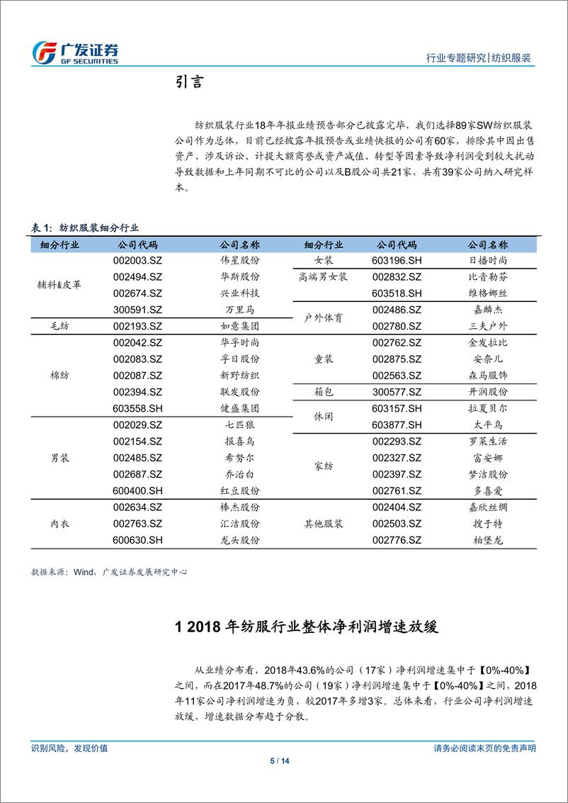 《纺织服装行业2018年报业绩前瞻：纺织制造板块业绩增速逐季提升，服装家纺板块增速回落-20190225-广发证券-14页》 - 第6页预览图