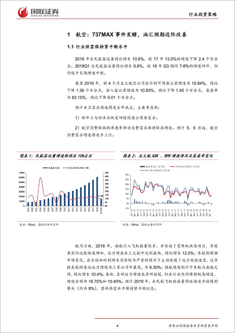 《交通运输行业2019年半年度策略：航空、油运周期上行，机场、高速攻守兼备-20190620-国联证券-19页》 - 第5页预览图