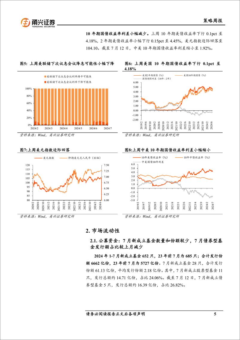 《流动性7月第2期：中美利差收窄，北向资金净流入-240716-甬兴证券-12页》 - 第5页预览图