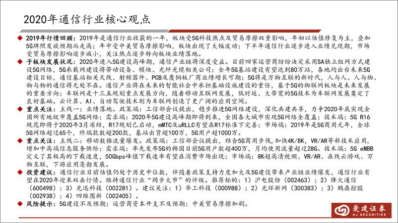 《通信行业2020年投资策略：5G基建浪潮迭起，流量爆发推动产业升级-20200106-爱建证券-30页》 - 第4页预览图