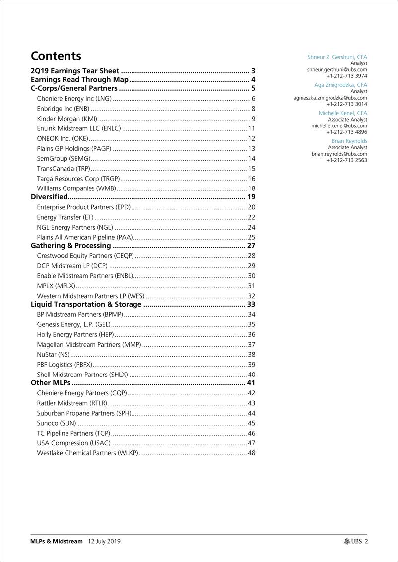 《瑞银-美股-能源行业-北美能源MLPs二季度主题：收获现金流-2019.7.12-57页》 - 第3页预览图