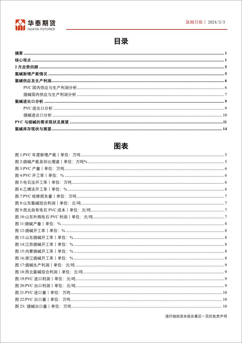 《氯碱月报：需求季节性回暖，关注库存变化-20240303-华泰期货-16页》 - 第3页预览图