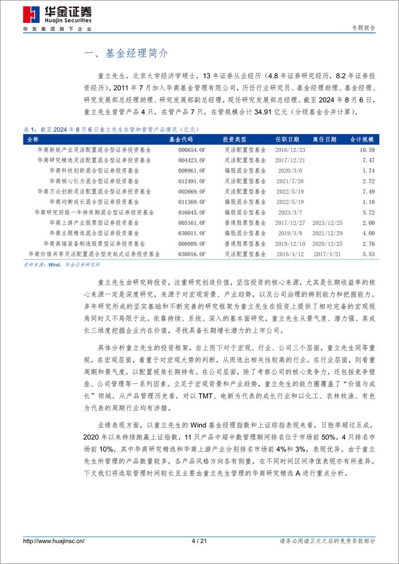 《华商基金童立先生投资分析报告：累积胜率的长期主义投资者-240819-华金证券-21页》 - 第4页预览图