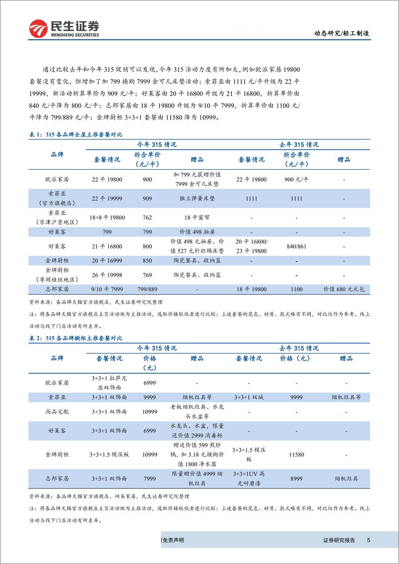 《轻工制造行业动态报告：家具企业2019年315促销活动梳理-20190319-民生证券-11页》 - 第6页预览图