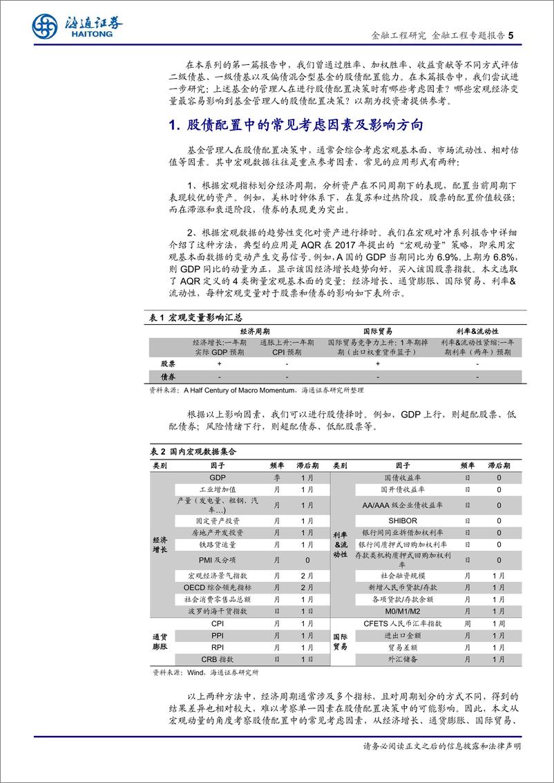 《债基量化研究系列2：哪些因素会影响债基管理人的股债配置决策？-20190423-海通证券-14页》 - 第6页预览图