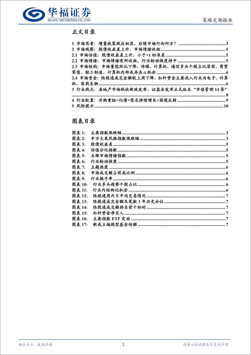 《策略定期研究：增量政策效应初显，后续市场行向何方？-241117-华福证券-11页》 - 第2页预览图