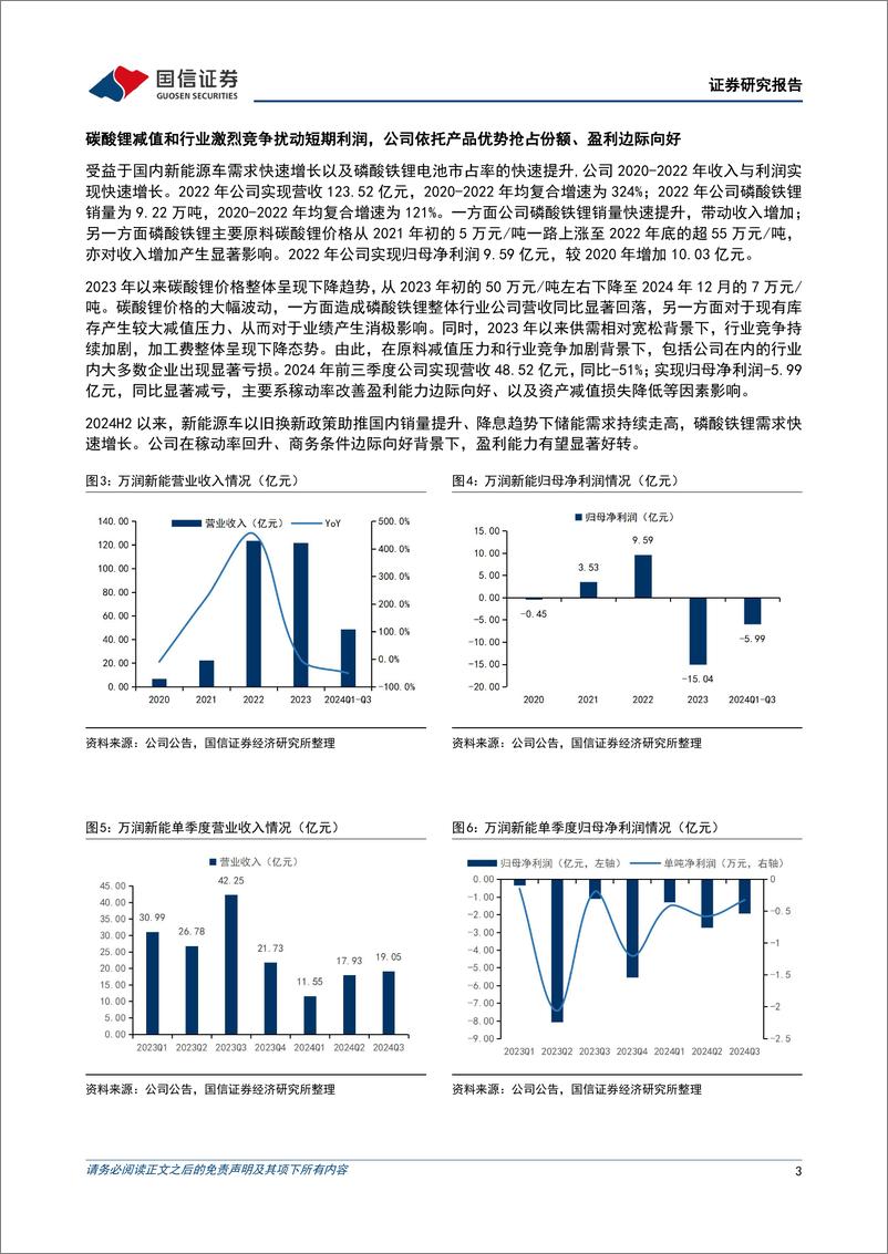 《万润新能(688275)技术优势提振市场份额，一体化与出海布局助力长期成长-241216-国信证券-23页》 - 第3页预览图