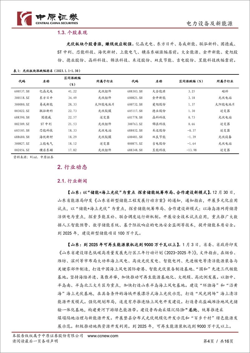 《光伏行业月报：2022年国内新增光伏装机87.41GW，产业链迅速降价有望促使淡季不淡-20230131-中原证券-16页》 - 第5页预览图