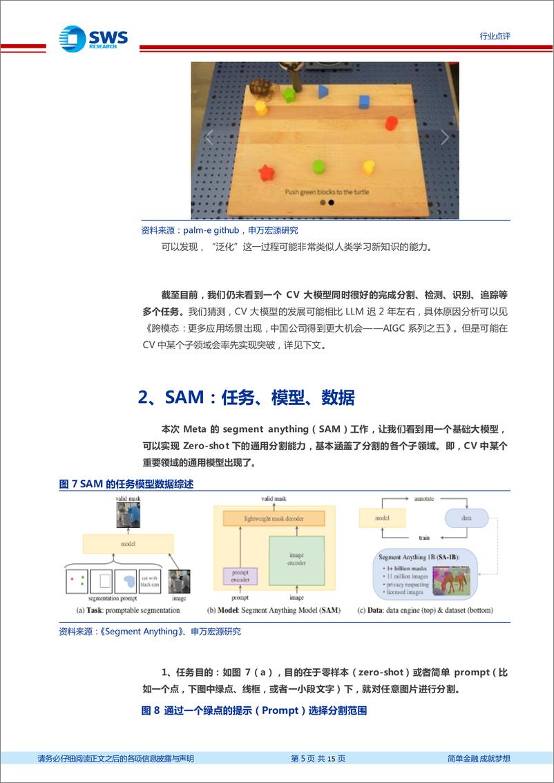 《计算机行业AIGC系列之13Meta发布SAM分割模型或成CV大模型第一步-23041015页》 - 第5页预览图