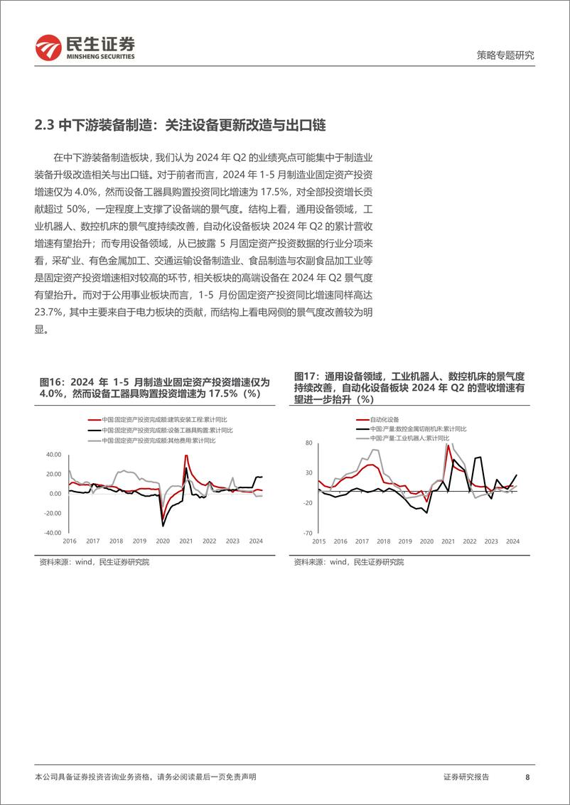 《策略专题研究：2024年Q2业绩展望，新复苏，新格局-240620-民生证券-19页》 - 第8页预览图