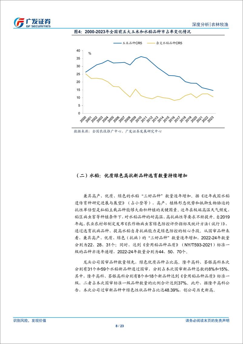 《农林牧渔行业：从农作物国审新品种看种业发展趋势-广发证券-250109-23页》 - 第8页预览图