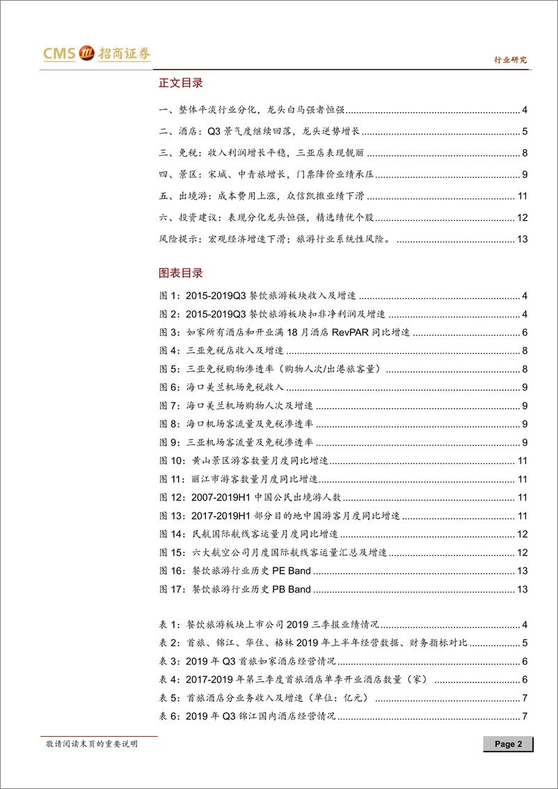 《餐饮旅游行业板块2019年三季报总结：强者恒强，龙头稳健-20191107-招商证券-14页》 - 第3页预览图