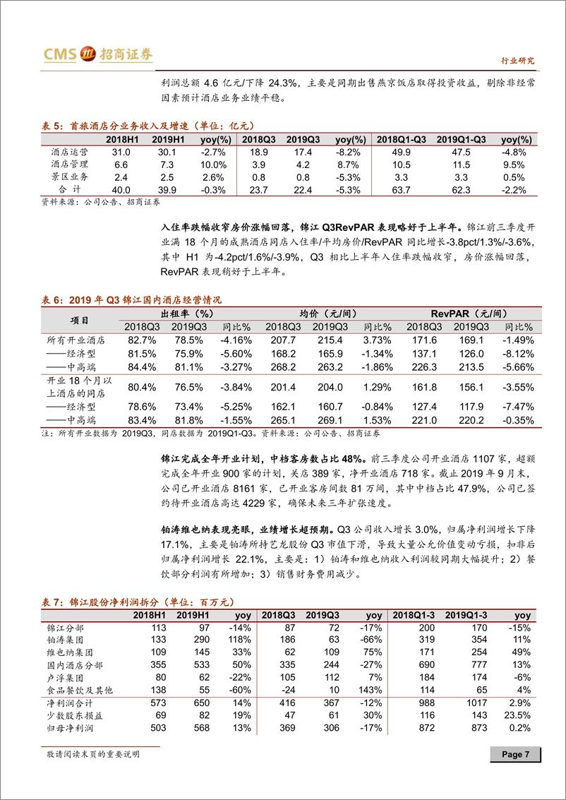 《餐饮旅游行业板块2019年三季报总结：强者恒强，龙头稳健-20191107-招商证券-14页》 - 第8页预览图