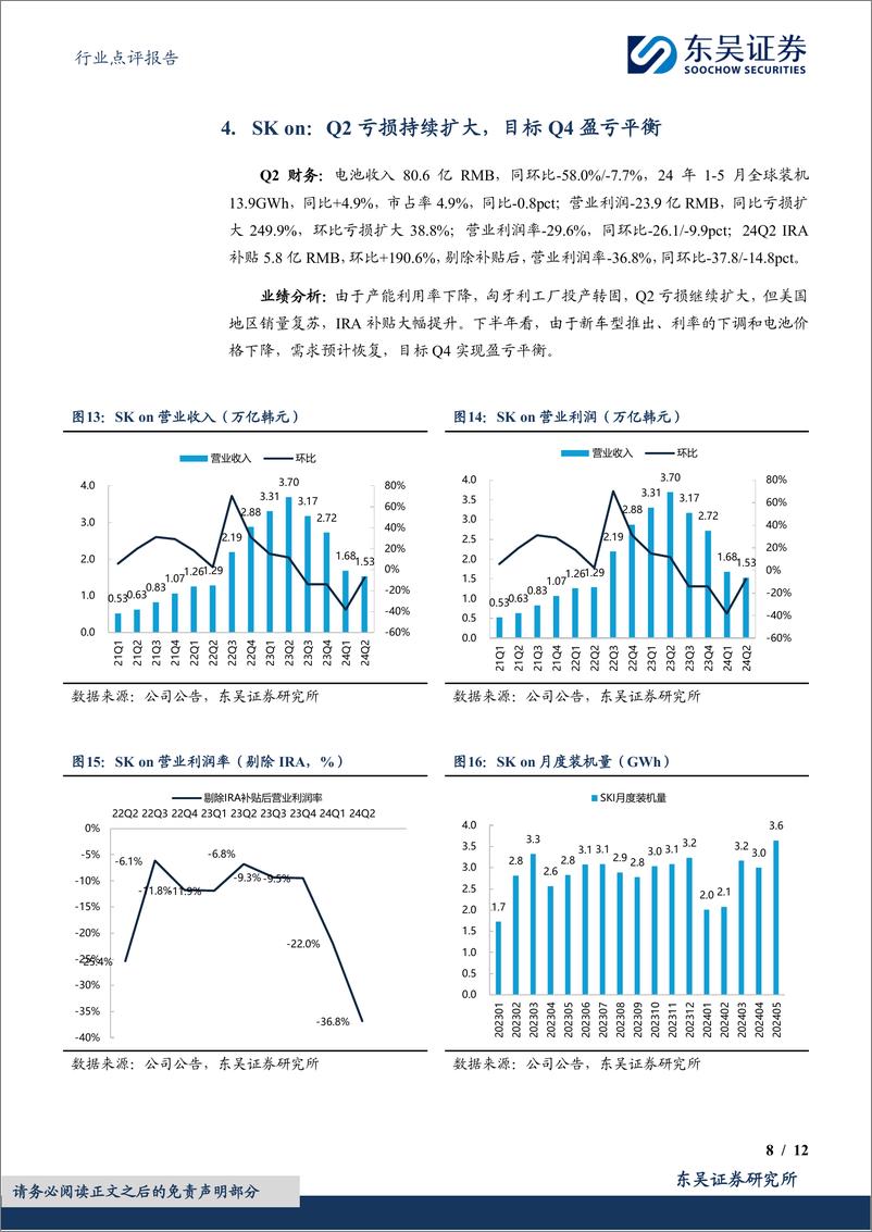 《电池行业点评报告：海外电池厂盈利承压，宁德时代全球优势扩大-240805-东吴证券-12页》 - 第8页预览图