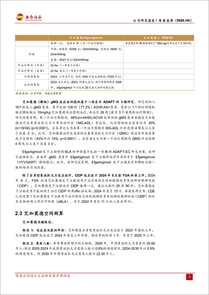 《再鼎医药(9688.HK)商业化拐点，多款重磅产品落地在即-240726-西南证券-26页》 - 第8页预览图