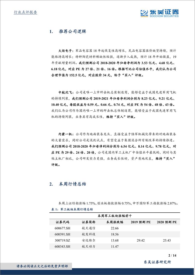 《国防军工行业：重点关注业绩增长稳健的军工标的-20190317-东吴证券-14页》 - 第3页预览图