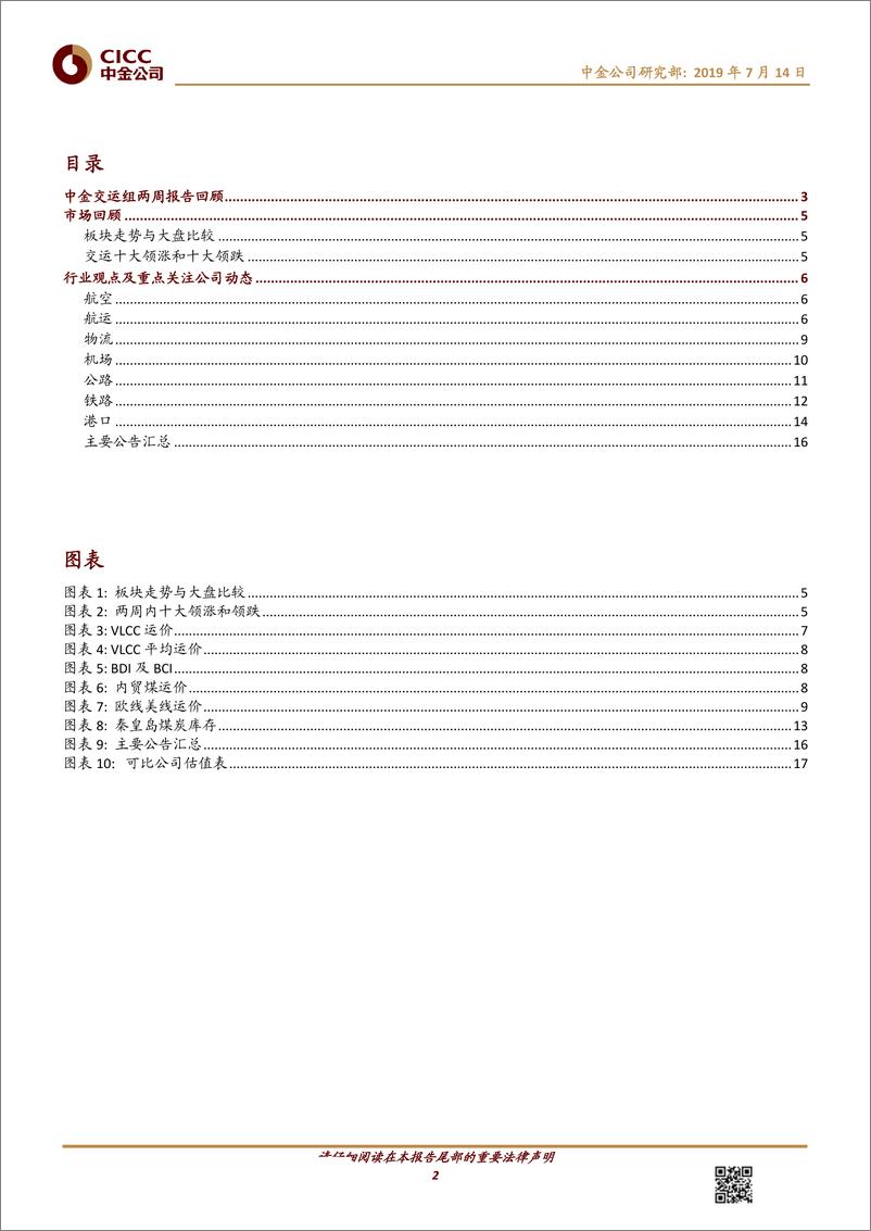 《交通运输行业周报107期：民航暑运航班计划量同比增幅7~8%-20190716-中金公司-20页》 - 第3页预览图