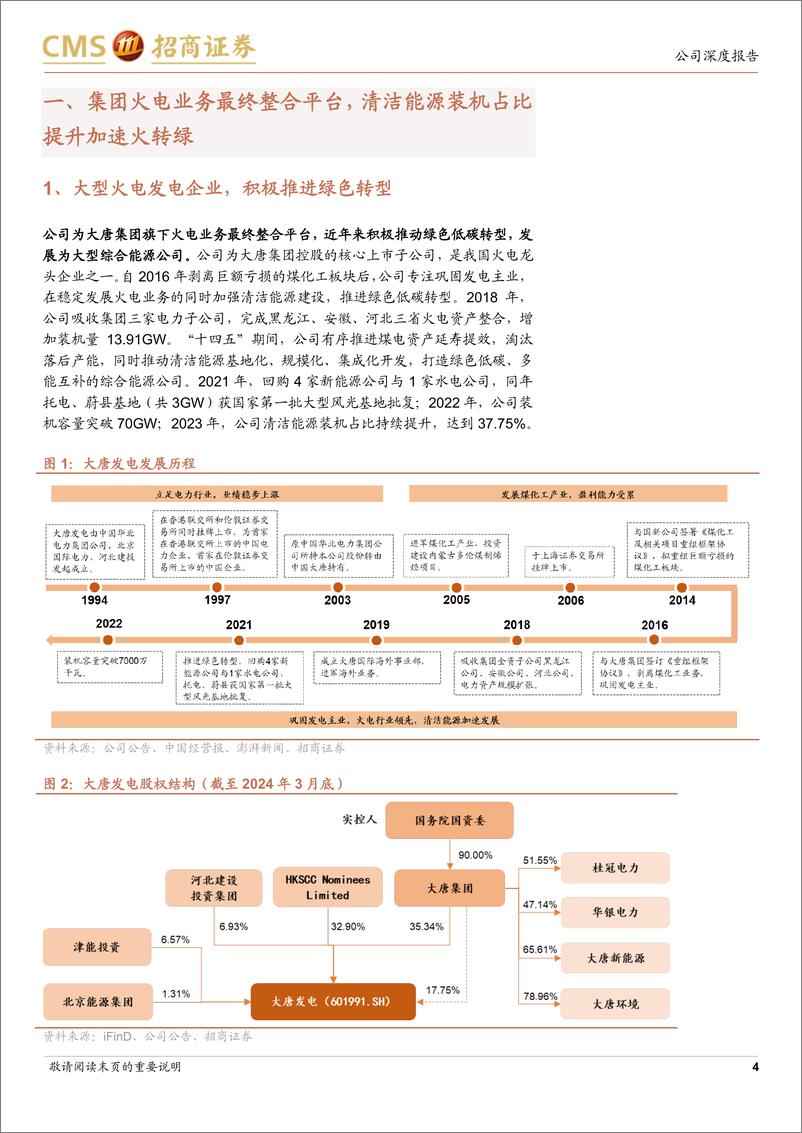 《大唐发电(601991)火电龙头逢绿改，多能并进迎新春-240815-招商证券-20页》 - 第4页预览图