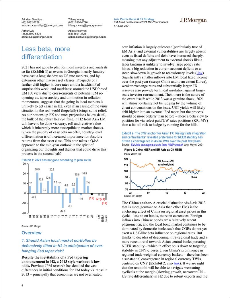 《J.P. 摩根-亚太地区投资策略-新兴市场亚洲本地市场2021年年中展望：更少的beta，更多的差异化-2021.6.17-27页》 - 第5页预览图