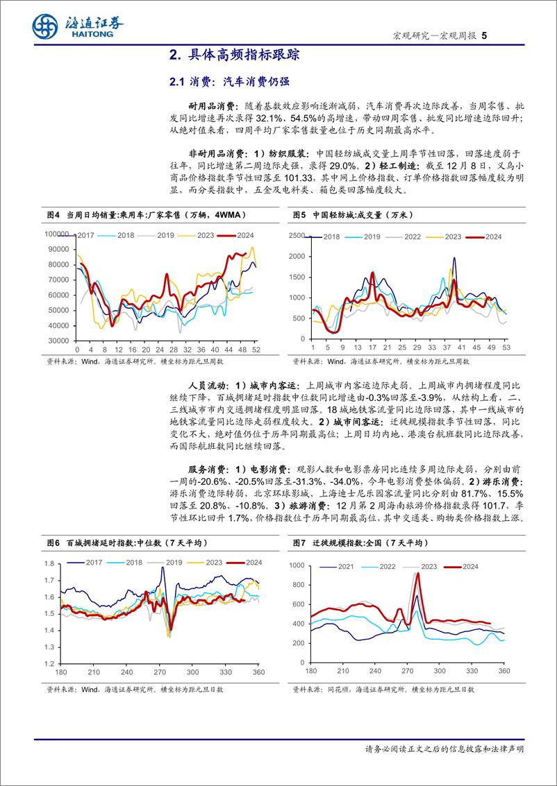 《国内高频指标跟踪(2024年第49期)：汽车消费仍高，地产成交略降-241215-海通证券-11页》 - 第5页预览图