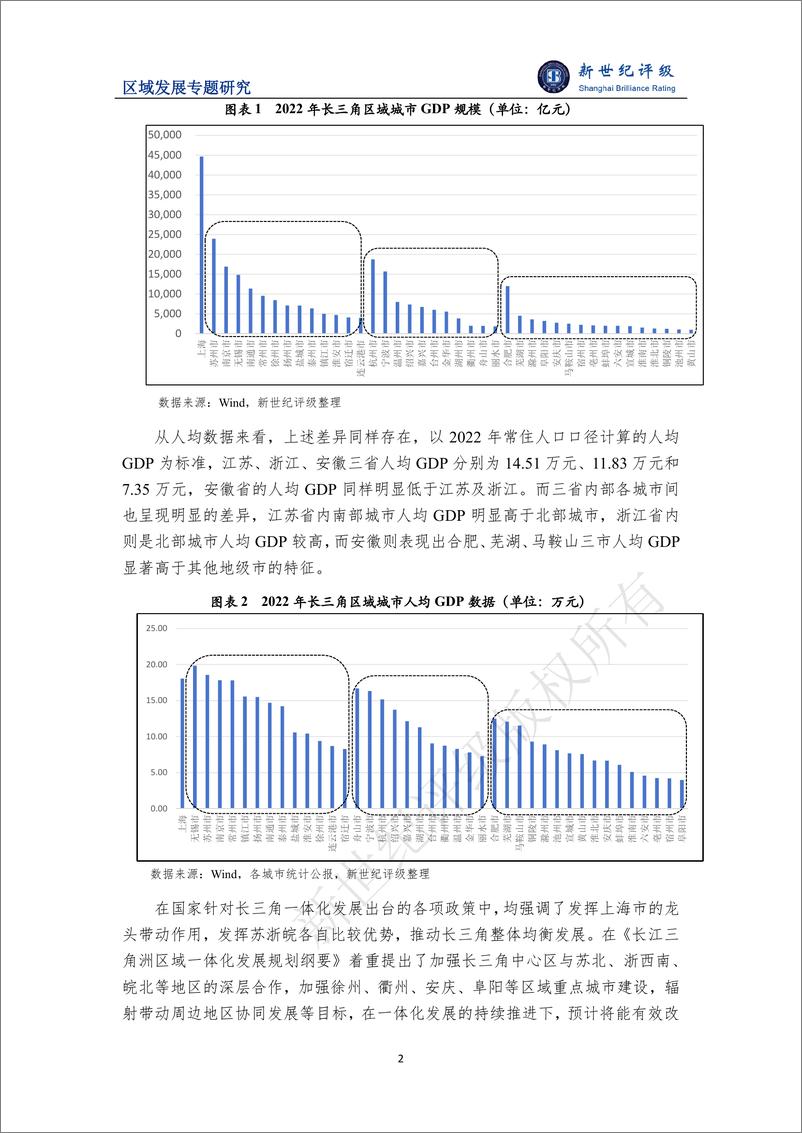 《新世纪评级：一体化战略助推区域经济高质量发展——长江三角洲区域研究报告（下篇：区域经济发展）》 - 第2页预览图