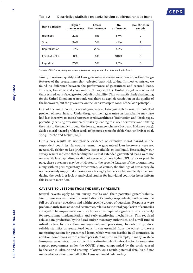 《CEPR-政府对银行向企业贷款的担保计划：未来政策制定者的经验教训（英）-2024.7-13页》 - 第6页预览图