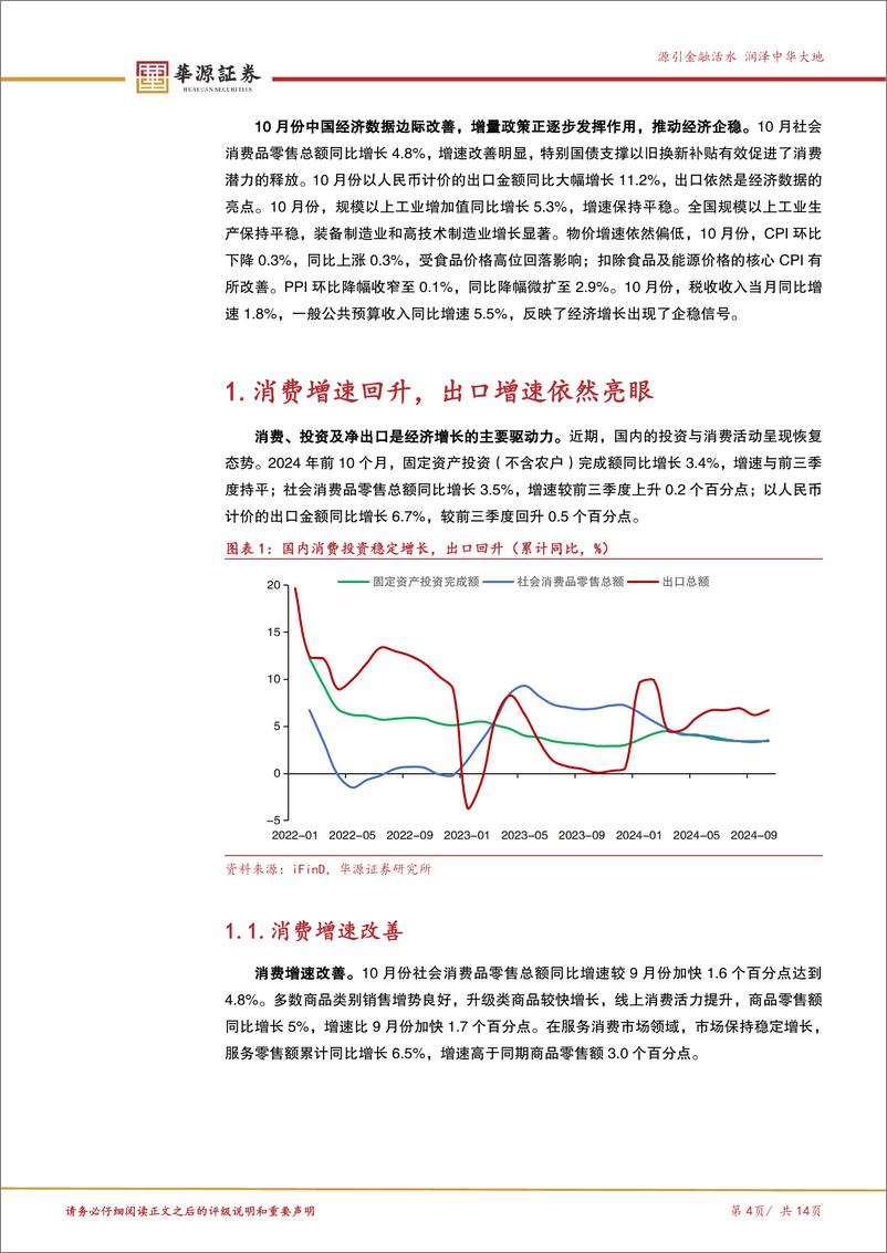 《10月经济数据点评：经济边际企稳回升，政策效应显现-241127-华源证券-14页》 - 第4页预览图