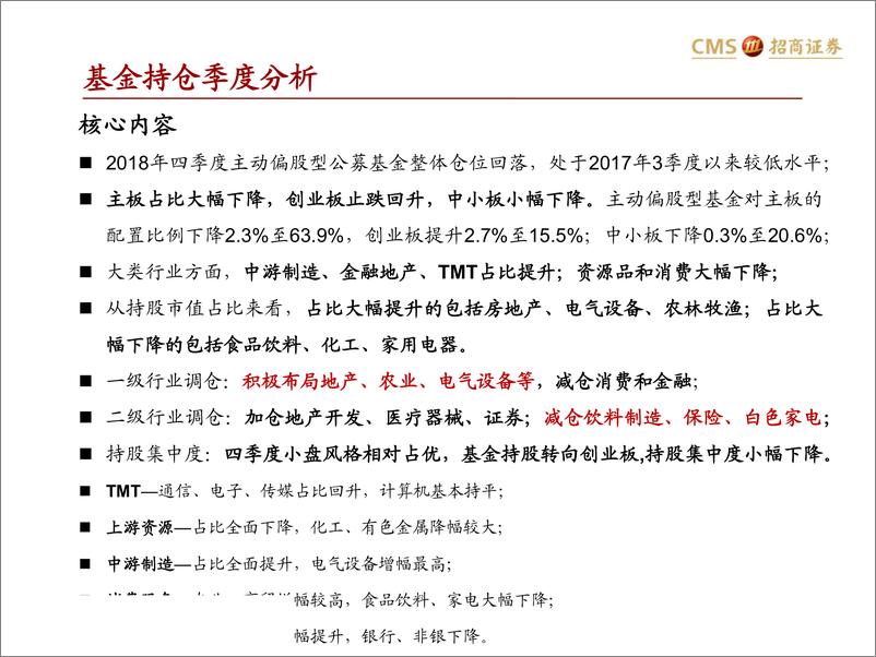 《主动偏股公募基金2018Q4持仓分析：配置抓小放大，加仓地产、农业与中游制造-20190122-招商证券-20页》 - 第3页预览图