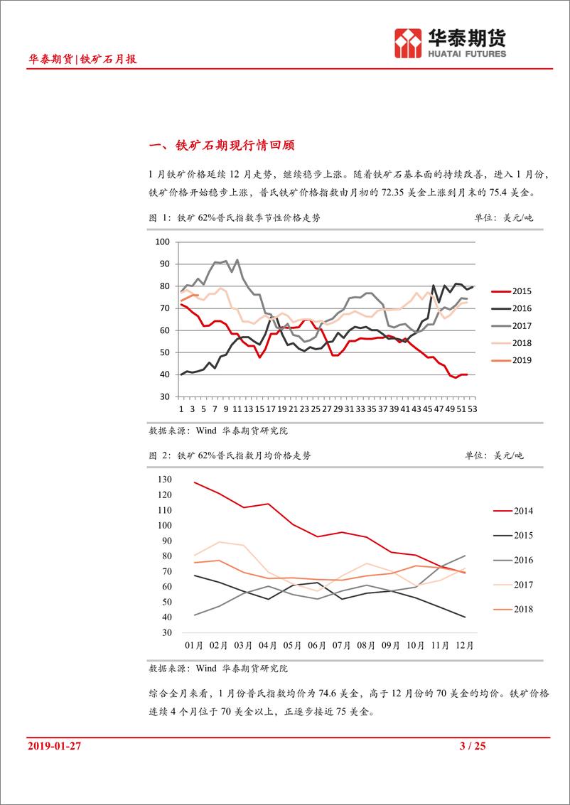 《铁矿石月报：外矿发运乏力，矿价随补库节奏温和上行-20190127-华泰期货-25页》 - 第4页预览图